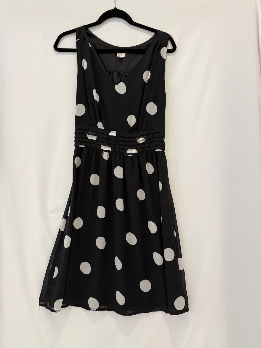 a new day Black and White Polka Dot Sleeveless Dress